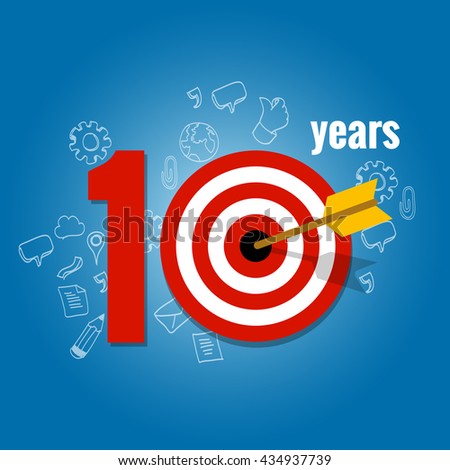 ten years target and plan in business calendar list of achievement