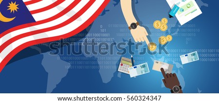 Malaysia economy financial hand holding money transaction map south east asia investment banking cash