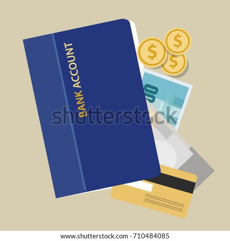 bank account book statement paper money finance savings invest cash vector object Stockfoto © 