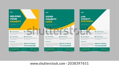 Charity flyer template. Charity flyer examples. Charity flyers for fundraisers. Charity fundraisers flyer poster template.Flyer design 3 in 1 template bundle
