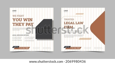 Law firm social media design bundle. Lawyer service poster template.