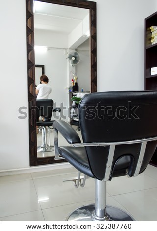 Chair in hair salon