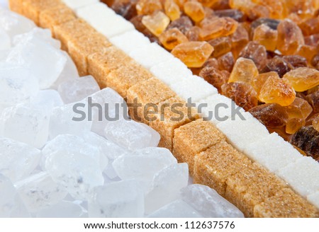 Granulated sugar, sugar not refined, sugar candy white and brown