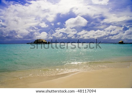 Island in ocean, Maldives