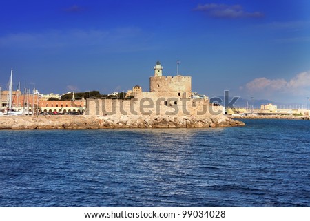 Greece. Rhodes. An ancient fortification round an old city