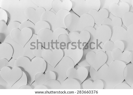 Heart shape cut paper - black and white - background