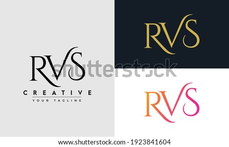 abstract art alphabet letter icon logo RVS. modern initial based rvs logo design vector Stock fotó © 