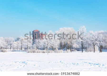 Similar – Image, Stock Photo Winter city park Park