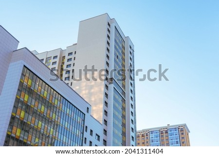 Similar – Image, Stock Photo Multi storey building glass on the ground floor