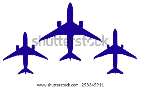 Vector silhouette real icon airplane