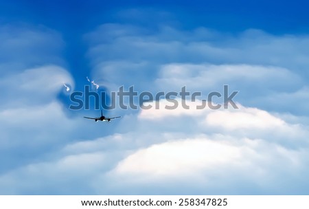 airplane clouds sky sun light flight pilot airport weather