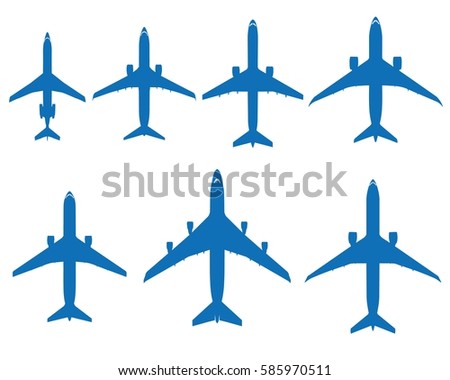 Package silhouettes of real airplanes, one series