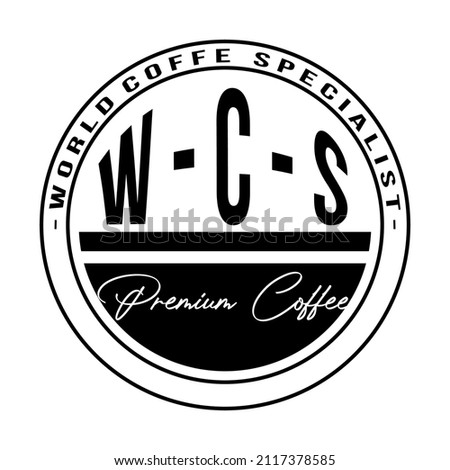 Vector image of WCS circle and text, highly recommended for a coffee restaurant logo.
