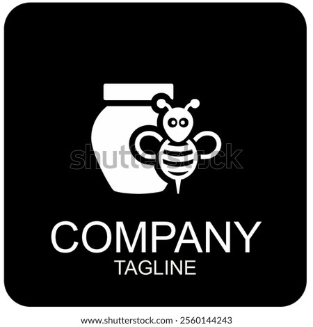 Vector of jugs and wasps, food or drink product logo, the main ingredient is honey.