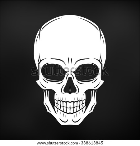 Human Evil Skull Vector. Jolly Roger Logo Template. Death T-Shirt ...