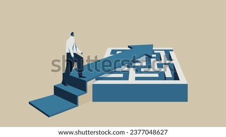 A man taking a shortcut on the maze.