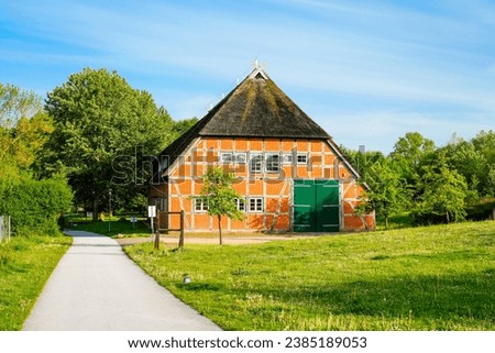 Similar – Foto Bild Dächer alter Fachwerkhäuser und Giebel mit der Aufschrift Kaufhaus