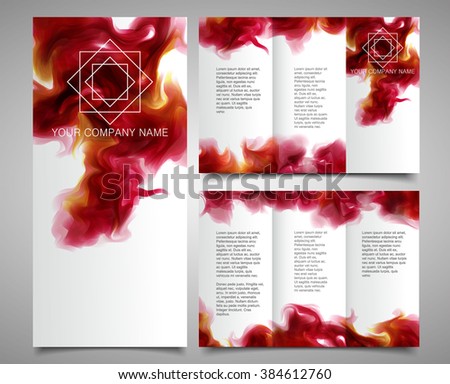 Vector Brochure Design Template With the purple-wine smoke, which dissolving in the air background. Vector eps 10.