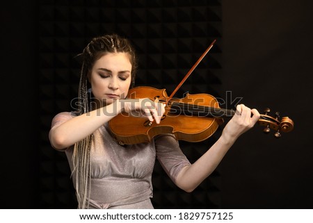 Similar – Image, Stock Photo Girl playing viola Viola