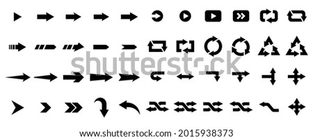 Arrows set vector collection. icon collection. Set different arrows or web designs. Arrow flat style isolated on white background.