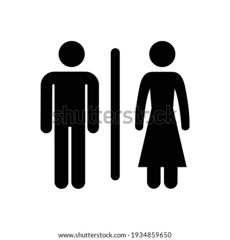 
Male and female bathroom flat icon for apps and websites
