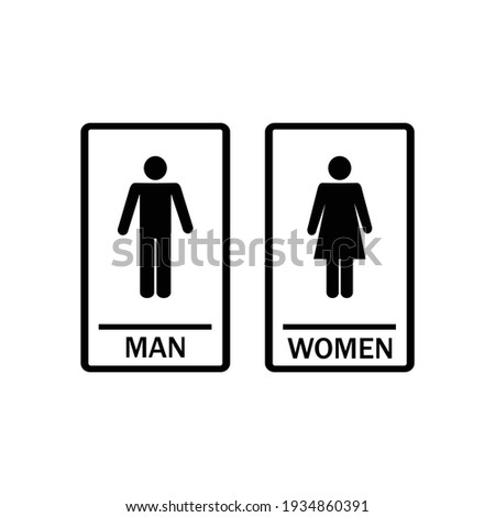 simple flat design Toilet Restroom Sign, Men women icon vector illustration