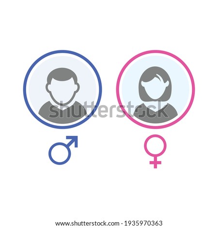 
User avatar. male and female face isolated on white background