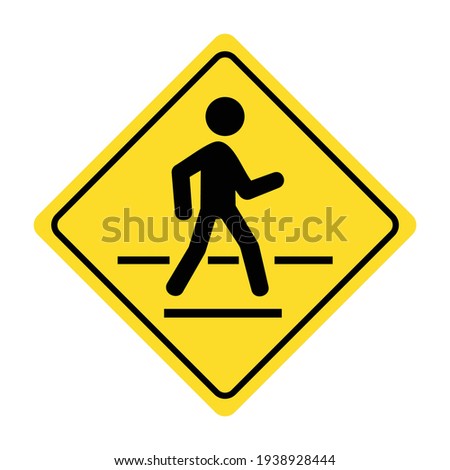 traffic road signs. pedestrian crossing ahead. vector illustration