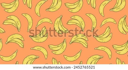 Similar – Foto Bild Nahtloses Muster aus Bananen auf blauem Hintergrund