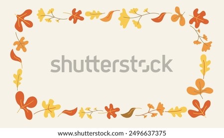 Pattern, border, frame of autumn leaves, flowers and branches. Nature, autumn season. Harvest Festival.  Autumn Background for the design of banners, postcards.