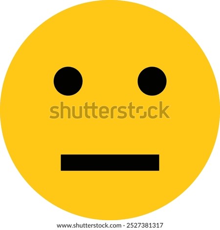 A round shaped yellow meh emoji eps file