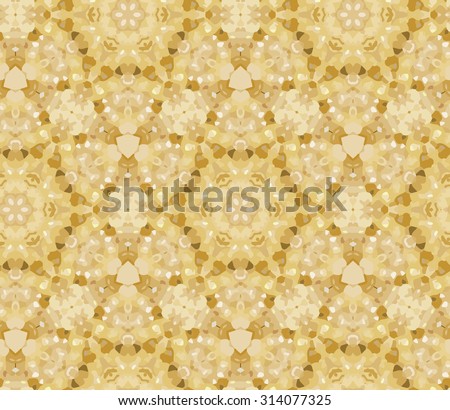 Abstract modern mosaic seamless pattern with beautiful decoration of golden shades