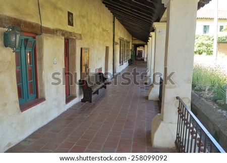 The backyard of old mission, Santa Barbara, California