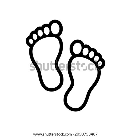 Human feet outline icon, simple stylized footprints. Isolated vector illustration, logo design element.