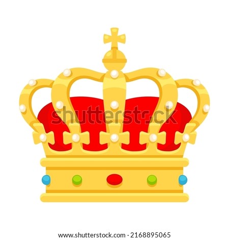Dutch royal crown icon, Crown of the Netherlands. Flat cartoon vector clip art illustration.