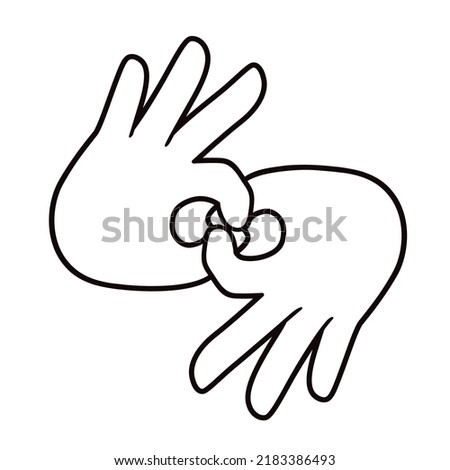 Cartoon hand gesture signing 