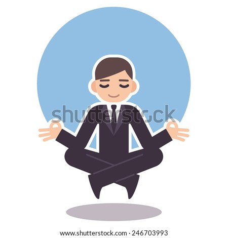 meditating business man in suit