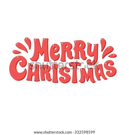 Merry Christmas Hand Drawn Lettering. Banner, Header Or Greeting Card Text Illustration