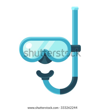 Diving mask with snorkel flat icon, modern vector illustration. 