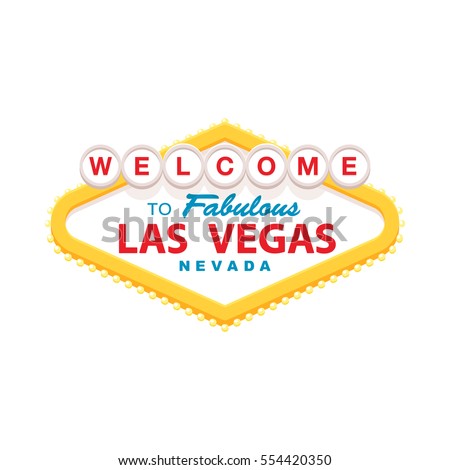 Classic retro Welcome to Las Vegas sign. Simple modern flat vector style illustration.