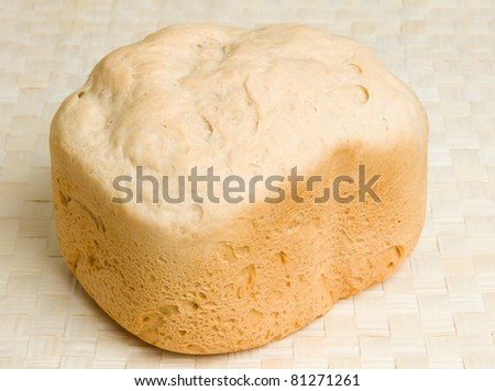 macro of handmade bread on table