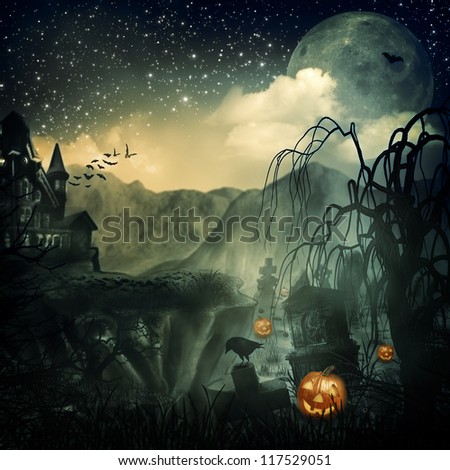 Halloween Haunted Dark Nights Background Vector | Download Free Vector ...