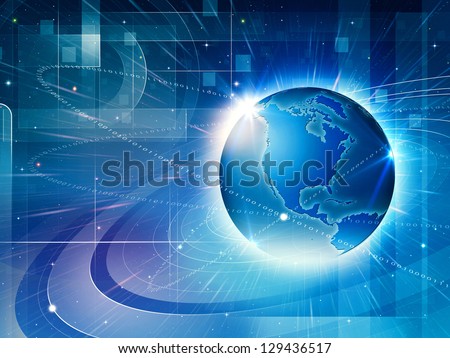 Global information network. Abstract techno backgrounds