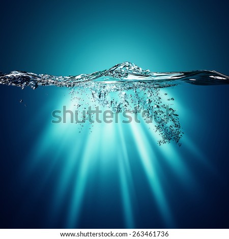 Abstract underwater backgrounds with sun beam and water ripple
