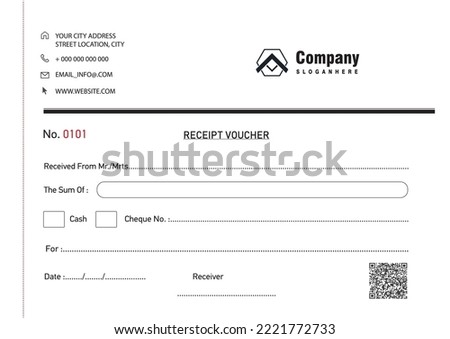 receipt voucher vector template, NCR bill book, vector template image