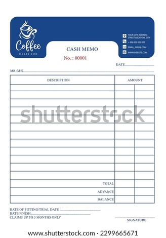 NCR Book Royalty free Vector design template, Business Bill Book page template, print ready file format