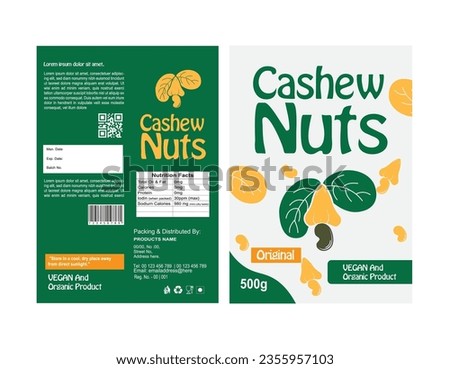 Cherry Nuts Label. Vector Packaging Design Template.