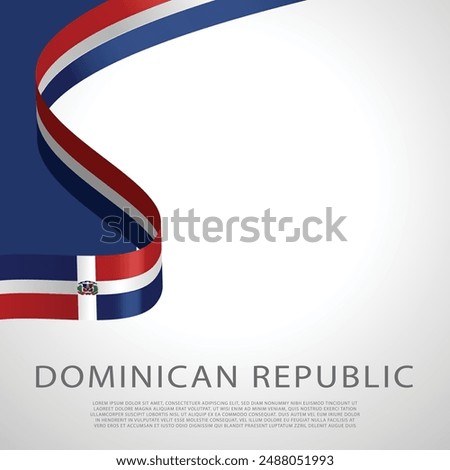 Dominican Republic Flag ribbon Waving stock vector