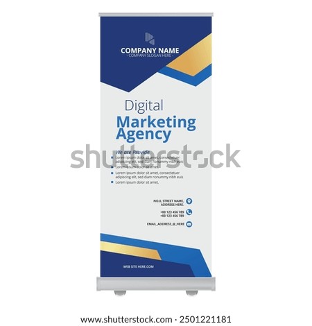 Company rollup banner vector design template