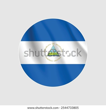 Nicaragua national flag circle sign vector